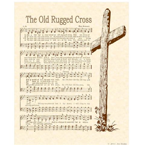 OLD RUGGED CROSS Hymn On Parchment Wall Art Vintage Verses Etsy