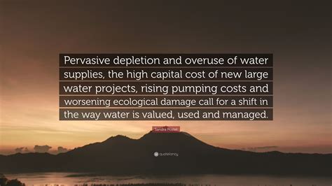 Sandra Postel Quote “pervasive Depletion And Overuse Of Water Supplies The High Capital Cost