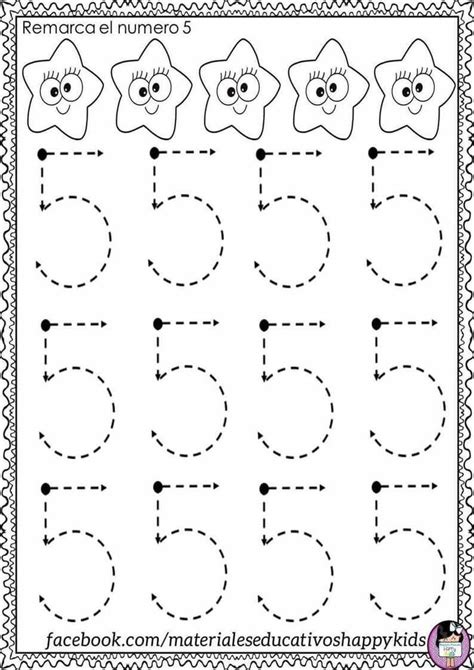The Number Five Worksheet For Preschool To Practice Numbers 5 And 6