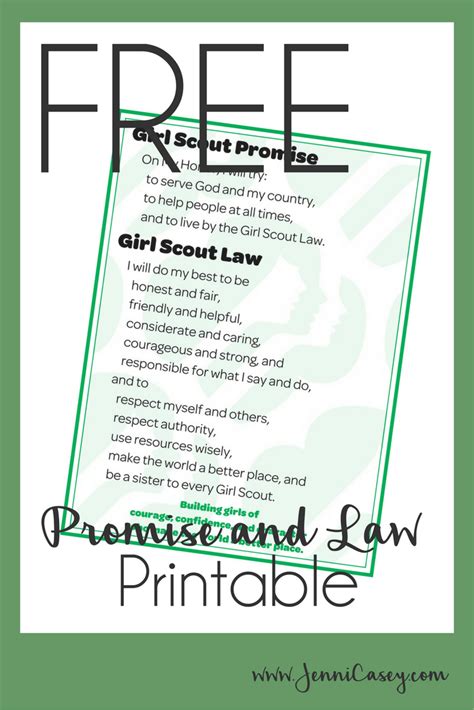 Printable Scout Law To Serve God And My Country To Help People At All