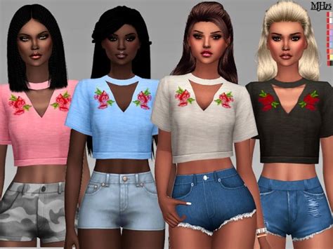 The Sims Resource Copine Tops By Margeh 75 • Sims 4 Downloads