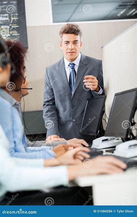 Manager Discussing With Customer Service Stock Photo Image Of