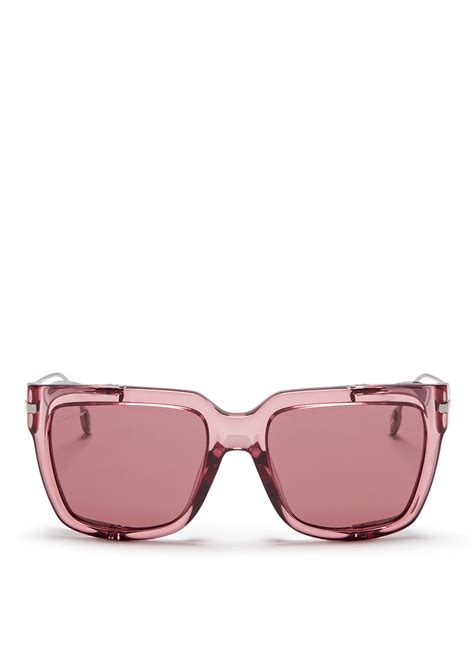 Lyst Gucci Metal Blinkers Acetate Sunglasses In Pink