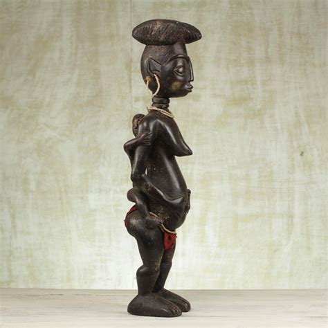 Hand Carved Wooden African Fertility Sculpture From Ghana Yoodi Novica