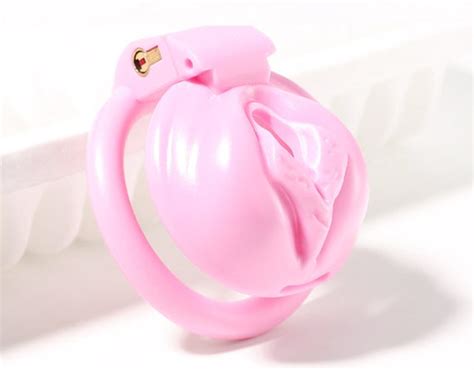 Small Plastic Locking Male Chastity Cage The Clit Sissy Etsy UK
