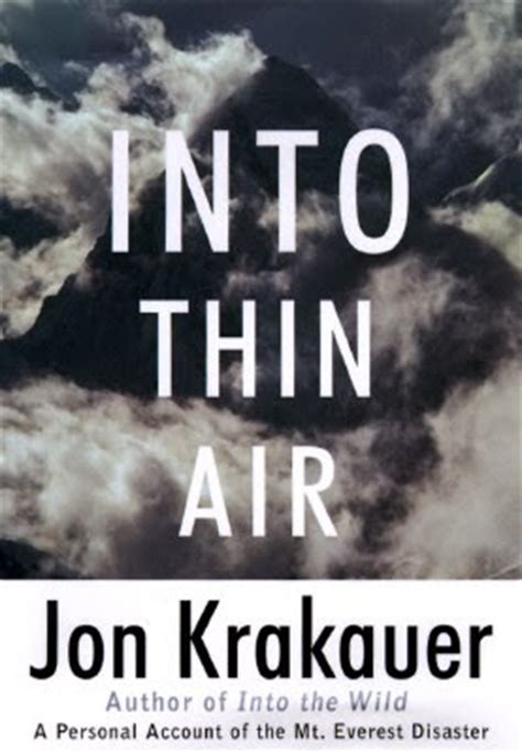 Report an error in the book. Quick Book Reviews: "Into Thin Air" by Jon Krakauer ...
