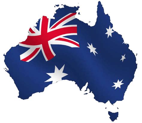 Australia Map Flag Vector PNG 