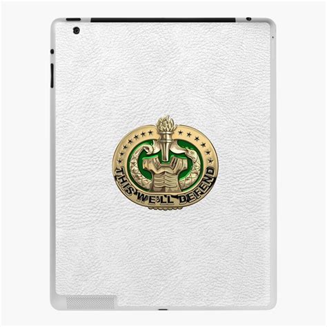 Us Army Drill Sergeant Identification Badge Over White Leather Ipad