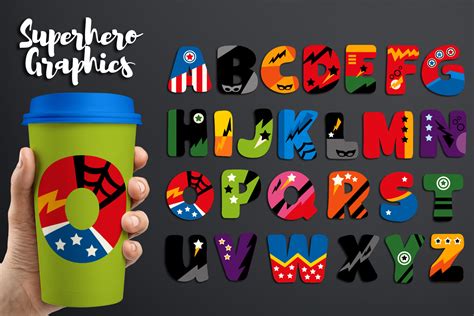 superhero alphabet letters font printable