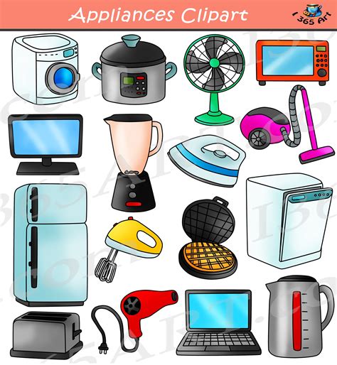 How to use, write and learn household electrical appliance in a sentence? Appliances Clipart & Electrical Devices School Clipart ...