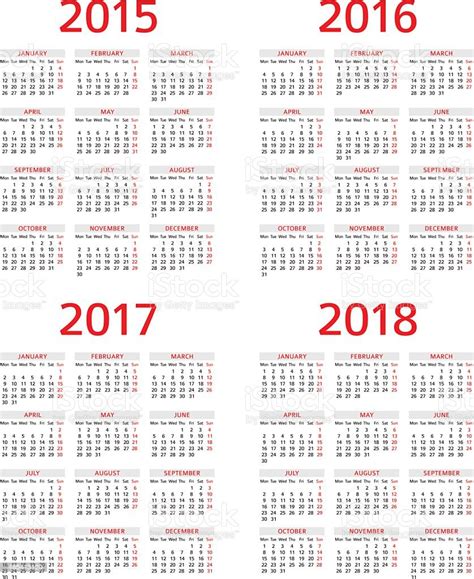 Calendar 2015 2016 2017 208 Illustration Stock Illustration Download