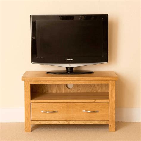 Newlyn Oak Small Tv Stand With Drawer 85cm Solid Wooden Television