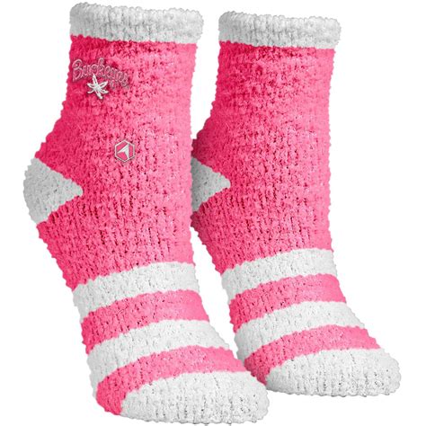 Rock Em Socks Pink Ohio State Buckeyes Fuzzy Crew Socks