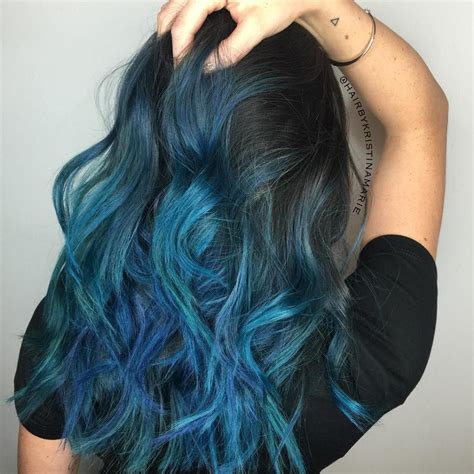 Silver blue kpop ombre hair. 40 Fairy-Like Blue Ombre Hairstyles | Blue hair highlights ...