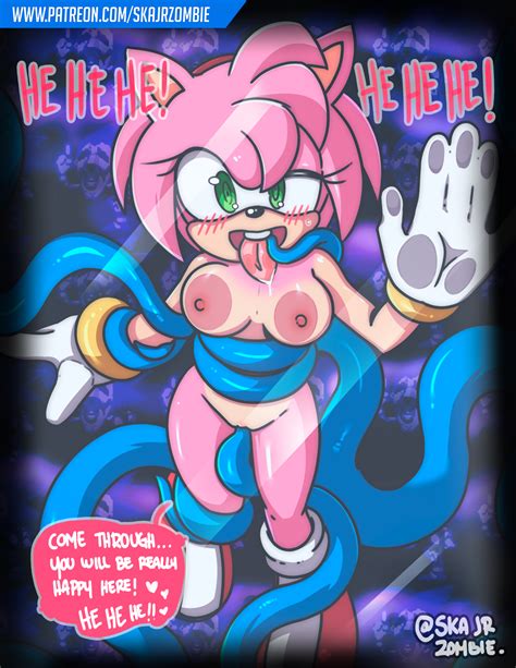 Rule 34 Abstract Background Amy Rose Anthro Black Nose Blush Boots