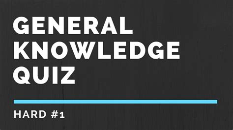 Hard General Knowledge Quiz 1 20 Questions Youtube