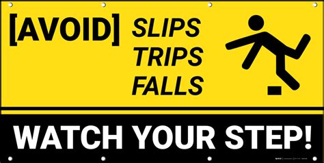 Avoid Slips Trips Falls Banner