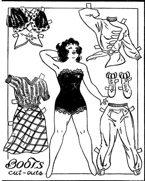 1 4 42 Boots Paper Doll Of Babe Paper