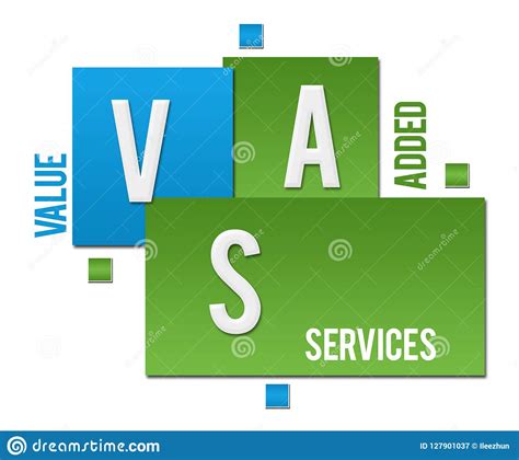 VAS - Value Added Services Green Blue Squares Text Stock Illustration ...
