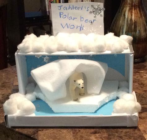 Jahleels Polar Bear World Diorama Of A Mammal For His First Grade