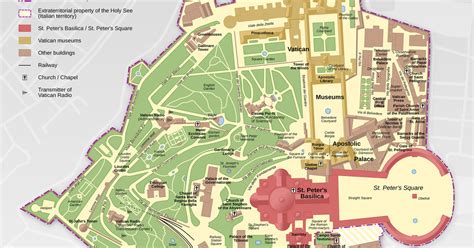 Map Of Vatican City Monuments And Buildings