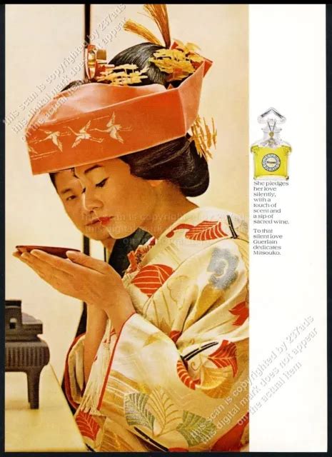 1968 Japanese Wedding Bride Photo Mitsouko Perfume Guerlain Vintage Print Ad 9 99 Picclick