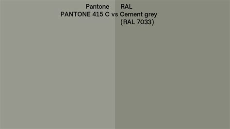 Pantone C Vs Ral Cement Grey Ral Side By Side Comparison