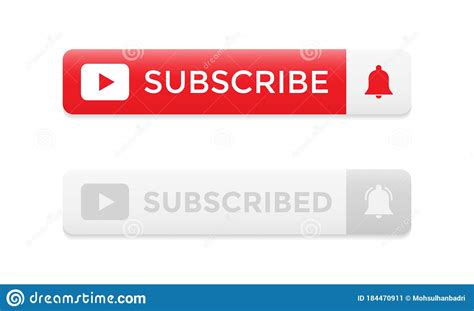 Subscribe Button Icon Vector With Bell Subscribed Design For Streaming