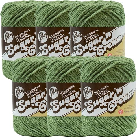 Lily Sugarn Cream Yarn Solids Sage Green Multipack Of 6 Walmart