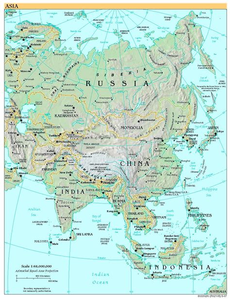 Free High Resolution Map Of Asia