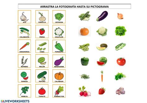 Relacionar Verduras Ficha Interactiva Higiene De Los Alimentos The