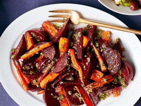 Roasted Carrots And Beets With Pecan Pesto Recipe Food Network