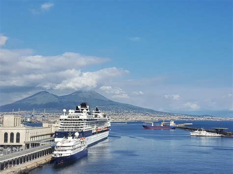 Cruise Port Terminal In Naples With The Mount Vesuvius Italy Naples