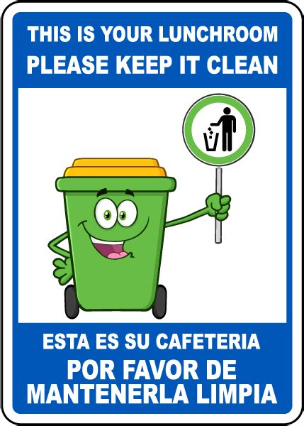 Bilingual Your Lunchroom Keep It Clean Sign Get 10 Off Now