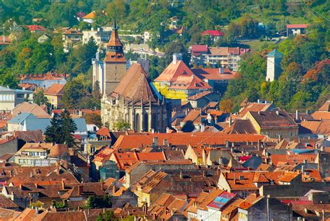 Brasov Old Town Skyline Romania Stock Photo Containing Brasov And