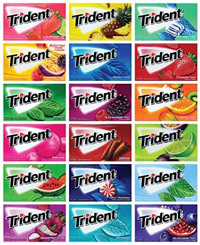Trident Chewing Gum Sampler Gum Variety Pack Sugar Free Assorted