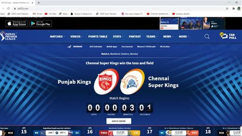 Vivo Ipl Live Match And Score Ipl2021 Youtube