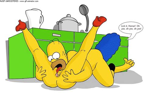 Rule Animated Color Cunnilingus Female Homer Simpson Human Licking Male Marge Simpson Nude