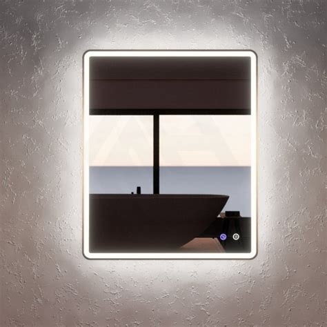 9001200mm Led Mirror Square Touch Sensor Gold Myhomeware