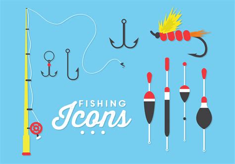 Illustration Of Fishing Icons In Vector 104820 Vector Art At Vecteezy