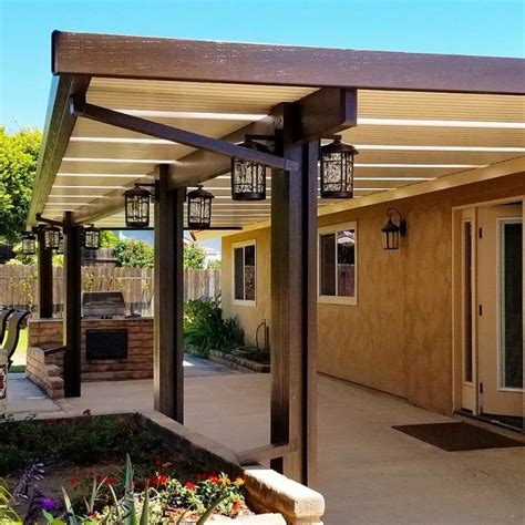 Solid Alumawood Patio Cover With Skylights Patio Design Concrete