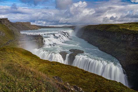 Gullfoss Waterfall In Iceland Seen On A Sunny Day Photograph By George