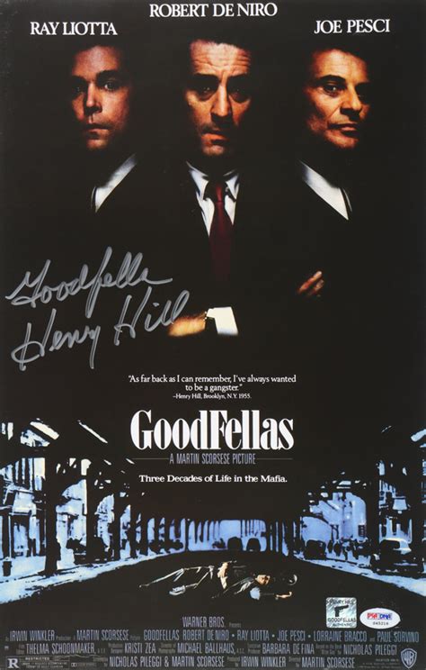 Henry Hill Signed Goodfellas 11x17 Poster Inscribed Goodfella Psa
