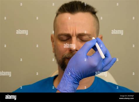 Esthetician Marking Dermographic Pencil Face Male Patient To Perform An