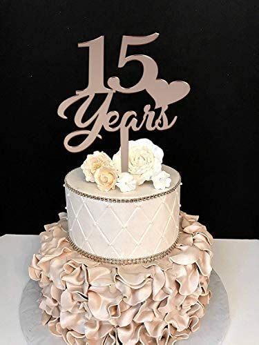 Zxyxka Rose Gold Happy Sweet 15 Years Cake Topper 15th