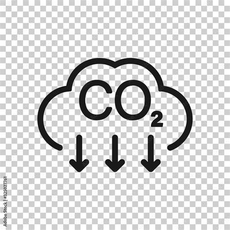 Co2 Icon In Flat Style Emission Vector Illustration On White Isolated