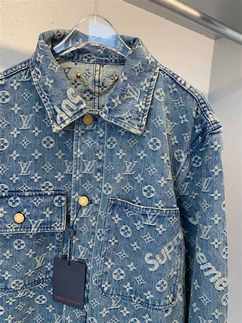 Supreme X Louis Vuitton Jaquard Denim Jacket Keweenaw Bay Indian