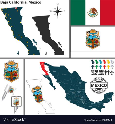 map baja california royalty free vector image vectorstock