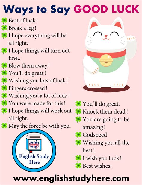 19 Ways To Say Good Luck In English English Study Here