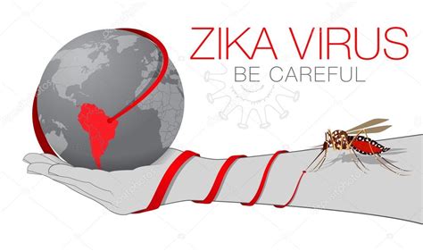 Zika Virus Mosquito Bite Microcephaly In The Infant Earth On A Hand